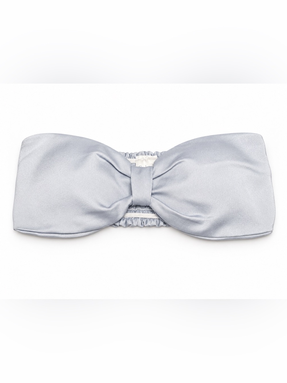 Strapless Bow Bandeau Top — Slate Light Blue Gray Womens Size Small/Medium 34B